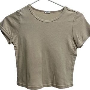 Tan John Galt Brandy Melville Crop Tee